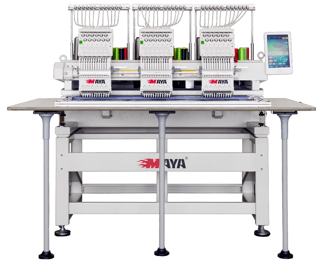 Maya TCL-1203, Industrial 3-head, 12-needle Embroidery Machine, 500x400 mm