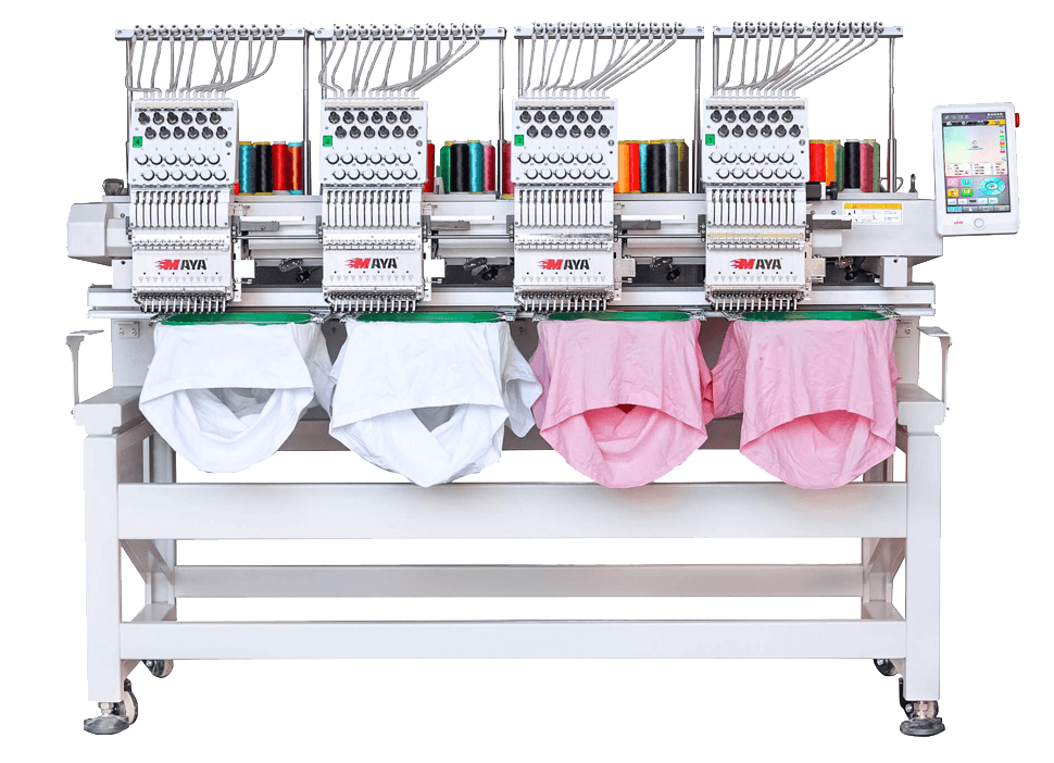 Maya TCL-1204, Industrial 4-head, 12-needle Embroidery Machine, 500x400 mm